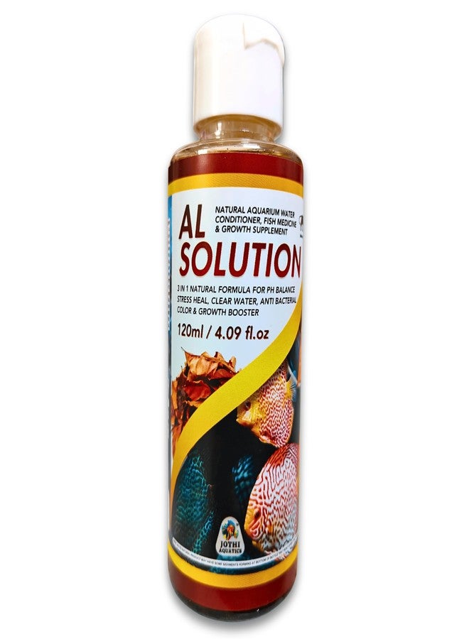 جوثي أكواتيكس AL-Solution، دواء طبيعي لأحواض السمك، مُعالج ومُكمّل للمياه، 120 مل | مضاد للبكتيريا، يُوازن درجة الحموضة، يُخفف الإجهاد، يُعزز اللون والنمو لأحواض أسماك المياه العذبة - Image 1