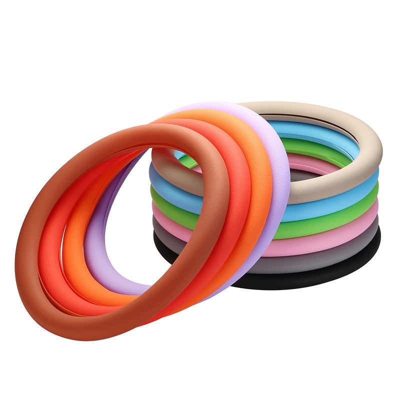 Circular Sweat-Absorbent Non-Slip Steering Wheel Cover Black - Image 5