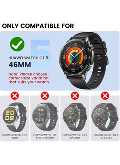 SJet Screen Protector for Huawei GT5 46mm Smartwatch,with Auto-alignment Installation kit,High Definition Anti-Scratch Bubble Free Clear Tempered Glass protective film  - Image 2