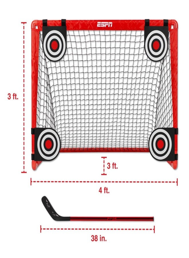 ESPN Street Hockey Training Set for Kids, Includes Net with Four Targets, Hockey Stick, Ball, and Puck for Outdoor Games - Image 3