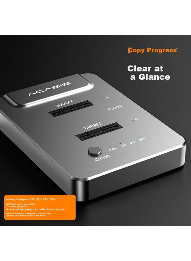 Acasis M.2 Nvme Ssd Enclosure Dual Slot M.2 Type-c 3.1 Interface Solid State Drive External Enclosure For Laptop Computer Copy Array Ec-6605 - Image 3