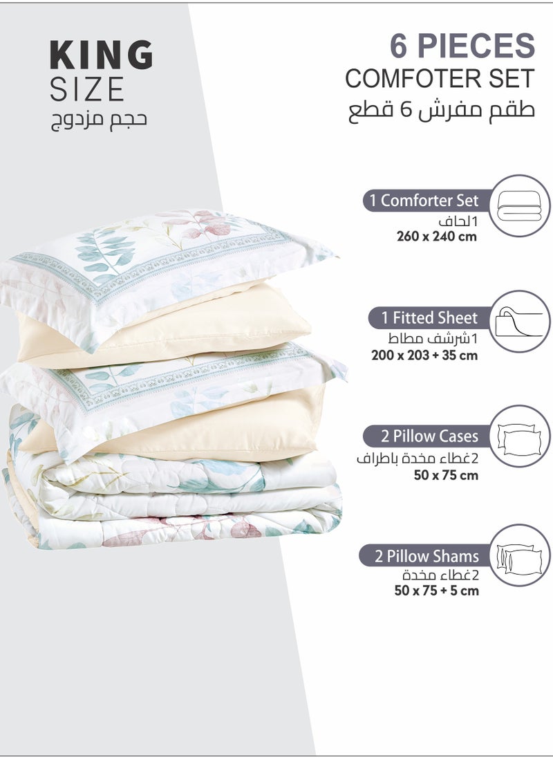 Comforter Set 6-Pcs King Size Printed Reversible Double Bed FIt 200 x 200 CM All Season Comforter With (350 GSM) Down Alternative Filling, Moon Mist - pzsku/Z50486A7B2F957BCA2EC8Z/45/_/1735031434/d6e8001f-cbf0-40cd-8fbc-dff0fc2a2ec5
