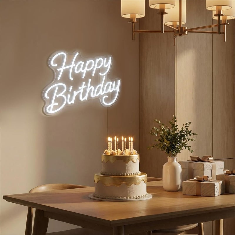 SLASA Happy Birthday LED Neon Sign 42x24 cm, Dimmable Wall Light for Party Decor - Image 5
