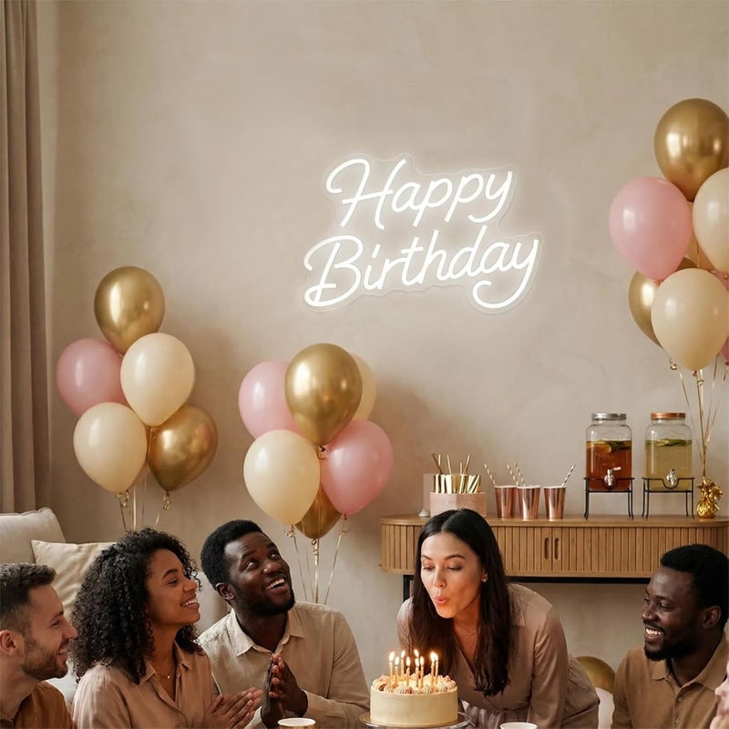 SLASA Happy Birthday LED Neon Sign 42x24 cm, Dimmable Wall Light for Party Decor - Image 3