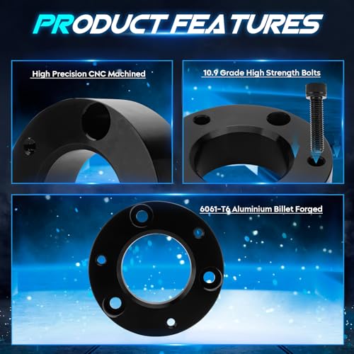 ILONPA 2 قطعة رفع مستوى أمامي 2" لسيارة شيفروليه أفالانش 2007-2013، شيفروليه سيلفرادو 2007-2022، جي إم سي سييرا 1500، مجموعة رفع مسافة 2 بوصة لسيارة شيفروليه سوبربان 2007-2014، جي إم سي يوكون XL 1500 - Image 4