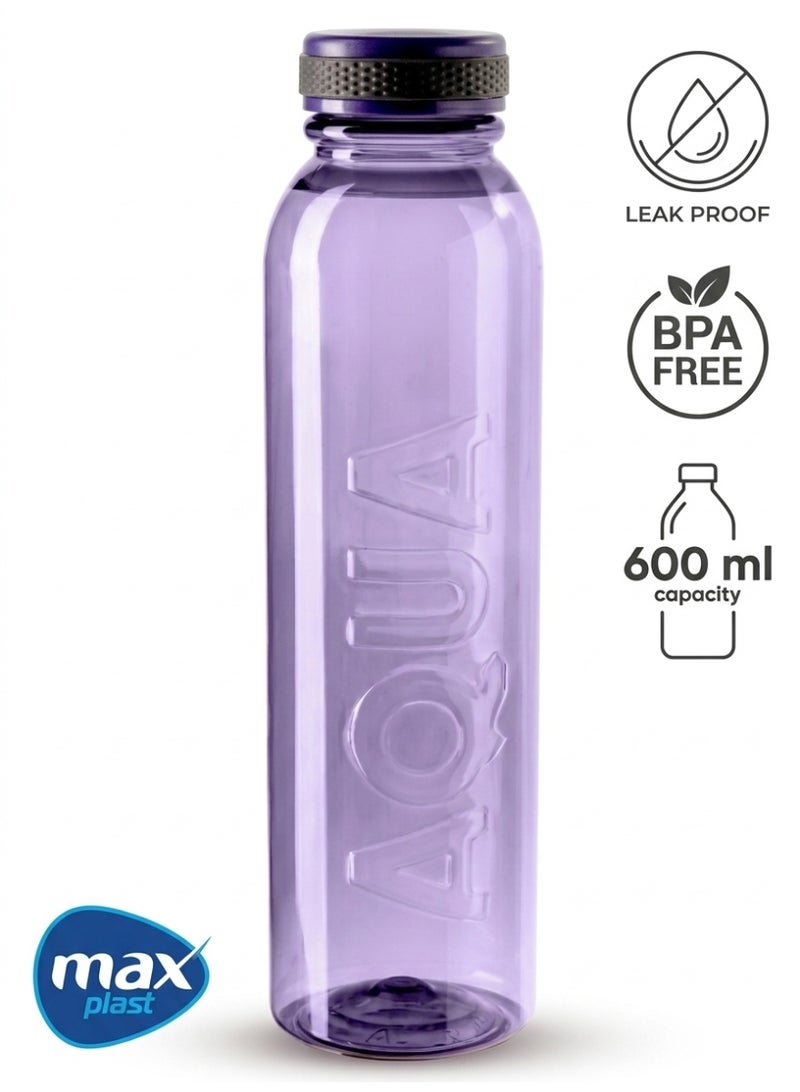 ماكس بلاست زجاجة مياه رياضية ماكس أكوا 600 مل - بلاستيك صحي BPA Free - غطاء محكم الغلق مانع للتسرب- ماكس بلاست - [بنفسجي] - Image 1