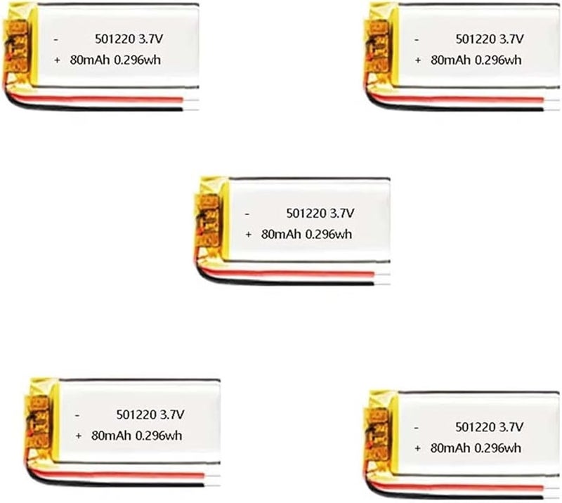 3 7V 80mAh Rechargeable Lithium Polymer Battery 5 Pcs - Image 2