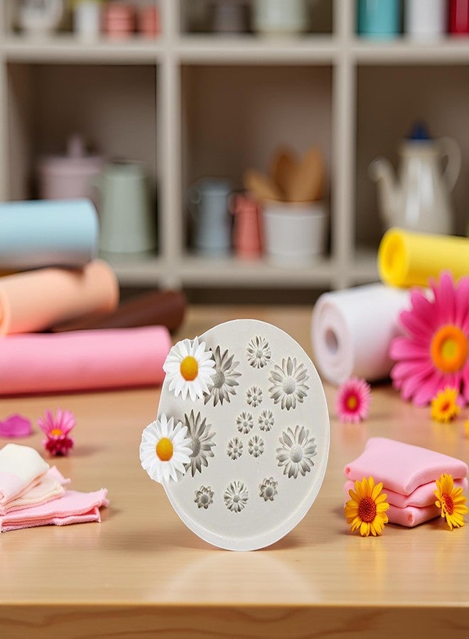 Tustao Cute Flower Silicone Molds Daisy Shape Fondant Candy Mould Mini Flower Chocolate Molds for Cake Decoration Cupcake Topper Fudge Polymer Clay - Image 3