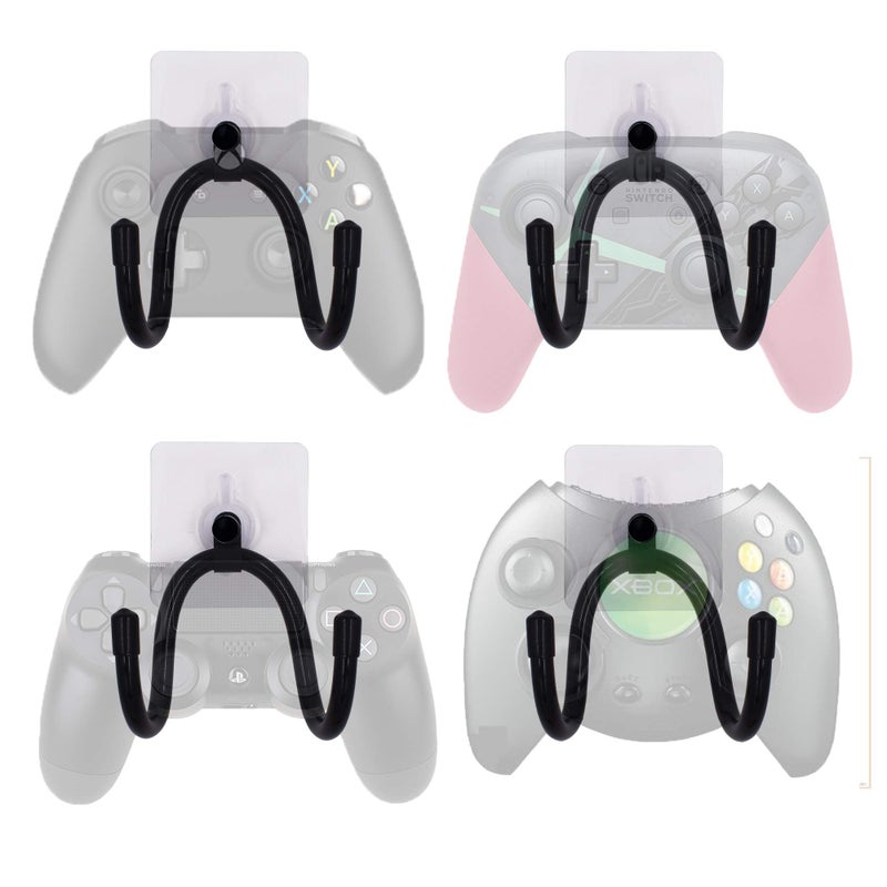 YYST Self Adhesive Game Controller Wall Mount Storage Organizer Hanger Compatible with PSXboxSeries X Controller Pro Controller Game Controller Headphone Cables etc 4PK