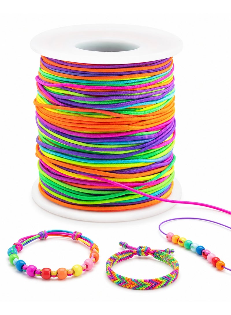 Capstro 1mm Rainbow Beading Cord – 164 FT Strong Nylon Thread for Bracelet & Jewelry Making | Multicolor Craft String for DIY Necklaces, Beads, Hair Accessories & Decorations - Image 1