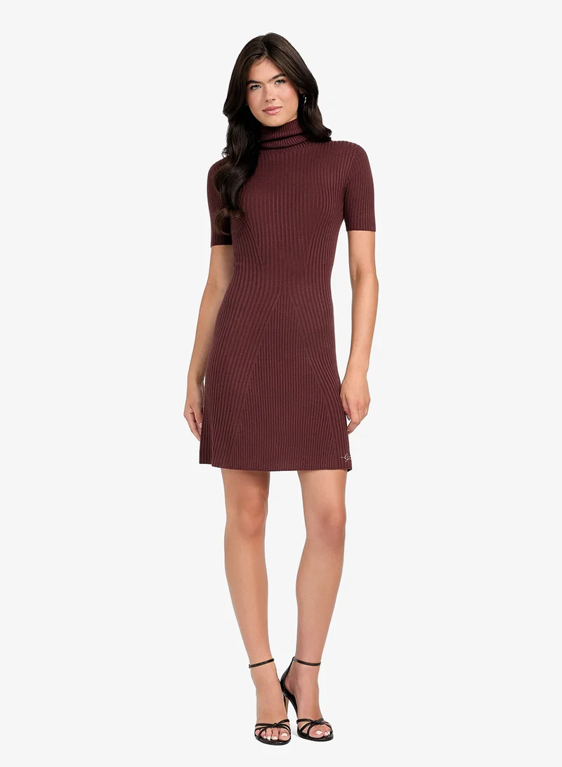 GUESS Short Sleeve Julia Seamless Sweater Mini Dress