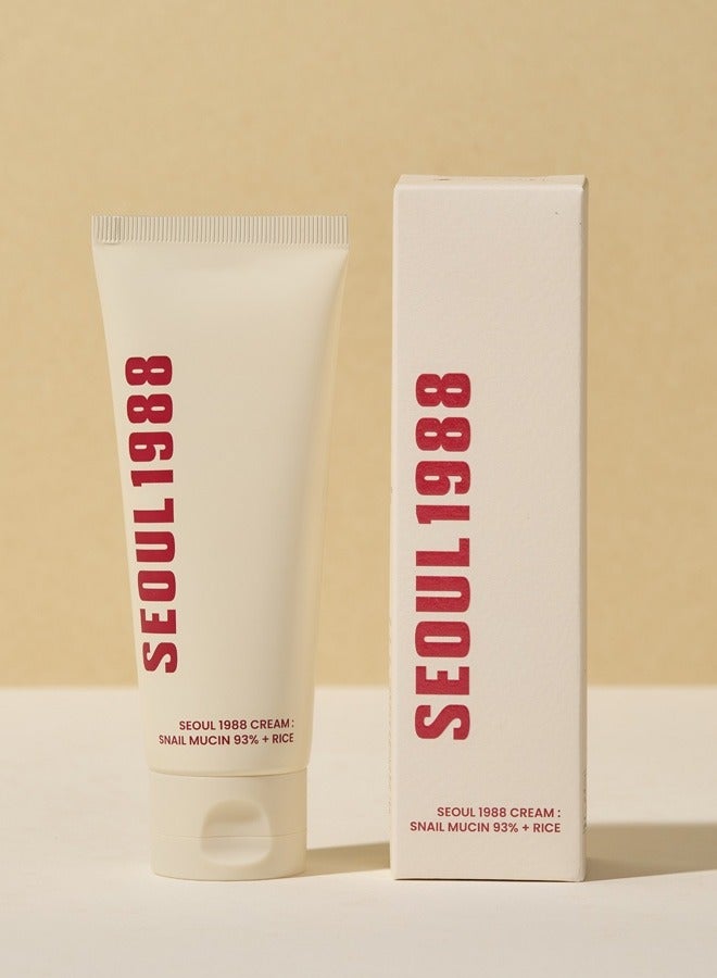 K-SECRET 1988 Snail Mucin Moisturizer – Face Cream with Rice Extract for Hydration & Skin Barrier Repair, 100ml - Image 1