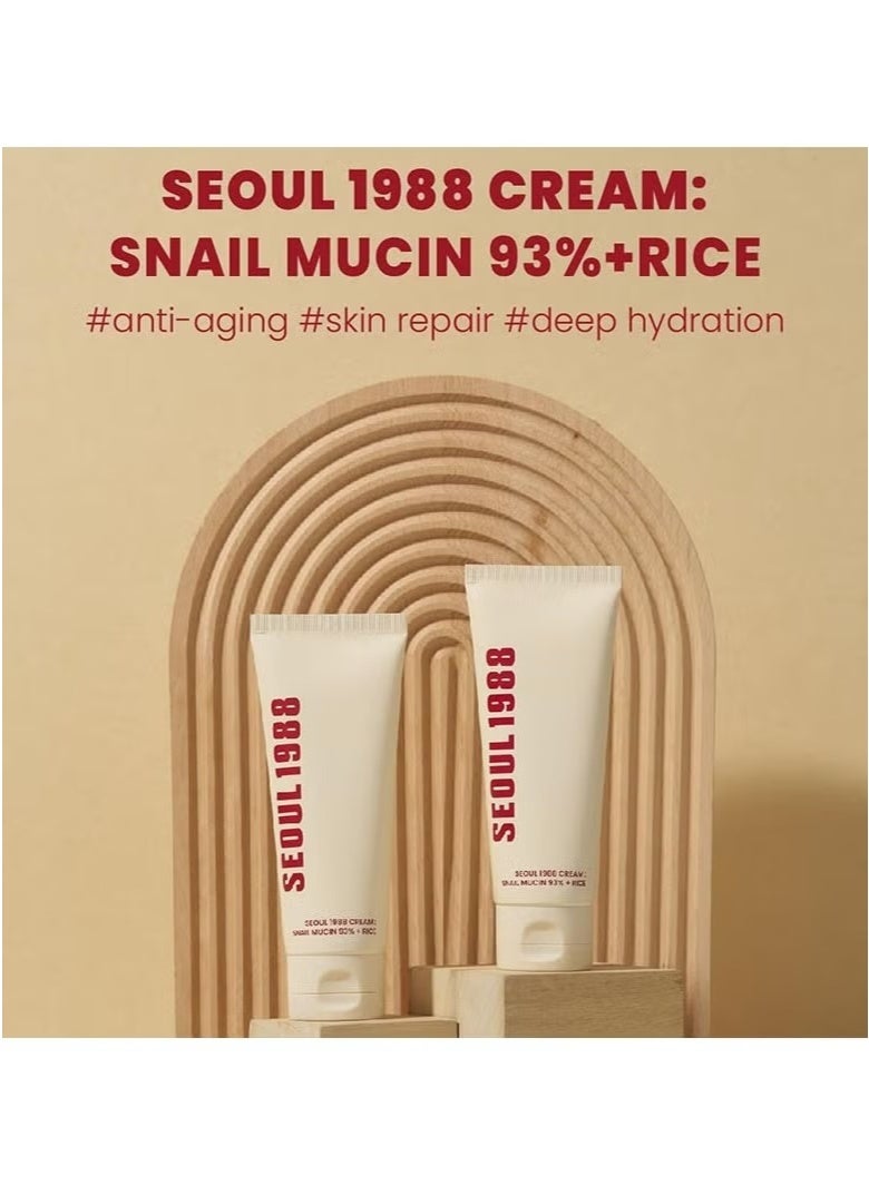 K-SECRET 1988 Snail Mucin Moisturizer – Face Cream with Rice Extract for Hydration & Skin Barrier Repair, 100ml - Image 5