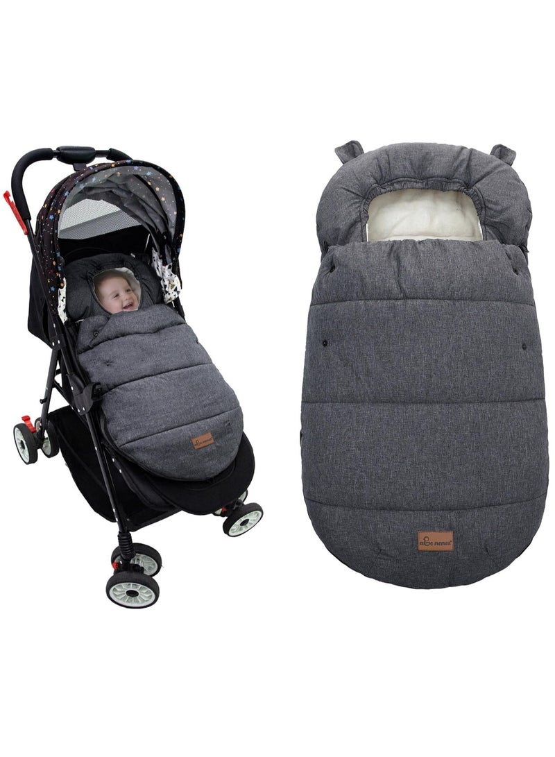 Generic High Quality Baby Pram Footmuffs and Sleeping Bag, Winter Windproof and Water Resistant, Soft Material with Adjustable Hood for Comfort - Image 1