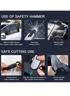 SYOSI Safety Hammer for Car, Glass Breaker with Seat Belt Cutter, Portable Window Breaking Rescue Escape Tool for Land and Underwater Emergency Situations  - Image 2