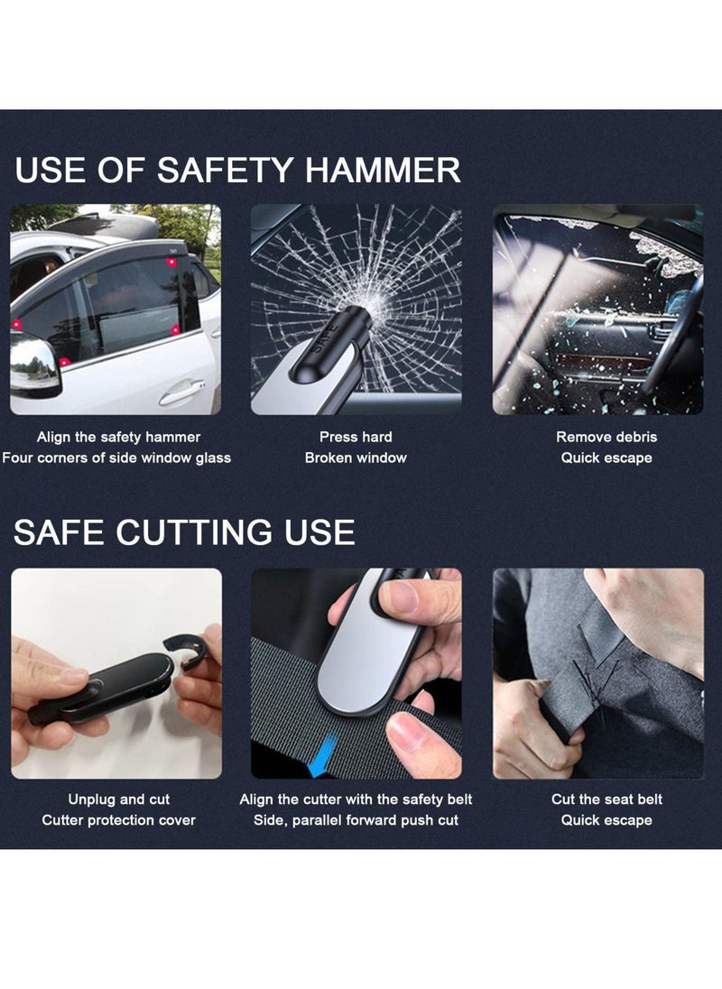 SYOSI Safety Hammer for Car, Glass Breaker with Seat Belt Cutter, Portable Window Breaking Rescue Escape Tool for Land and Underwater Emergency Situations  - Image 2