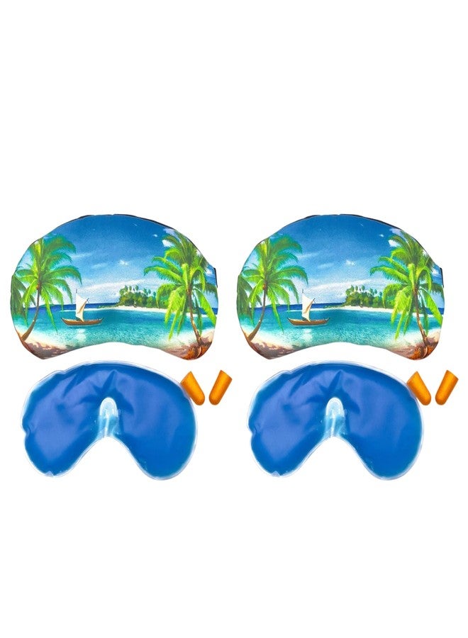 Samtrish Printed Eye Mask For Sleeping Men Women With Cooling Gel For Night Deep Sleep, Dark Circles, Puffy Eye's, Dry Eyes | Pack of 2 - Image 1