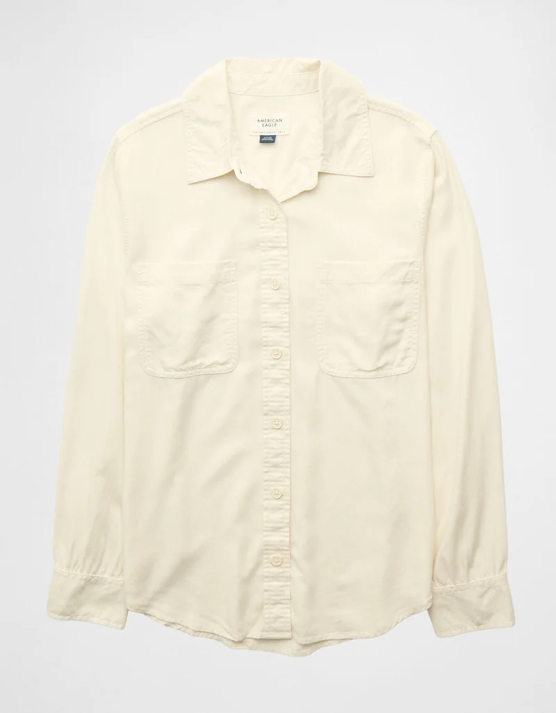 American Eagle  AE Bestie Long-Sleeve Button-Up Shirt for Women | Best Price UAE