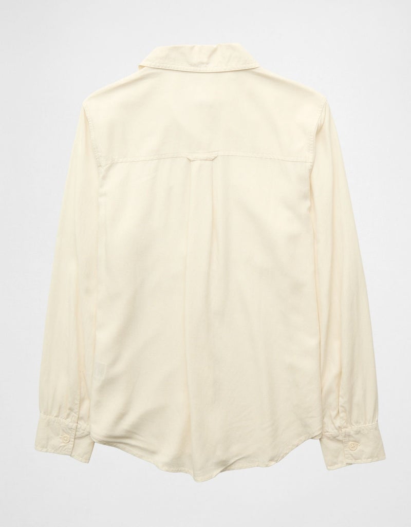American Eagle AE Bestie Long-Sleeve Button-Up Shirt - Image 4