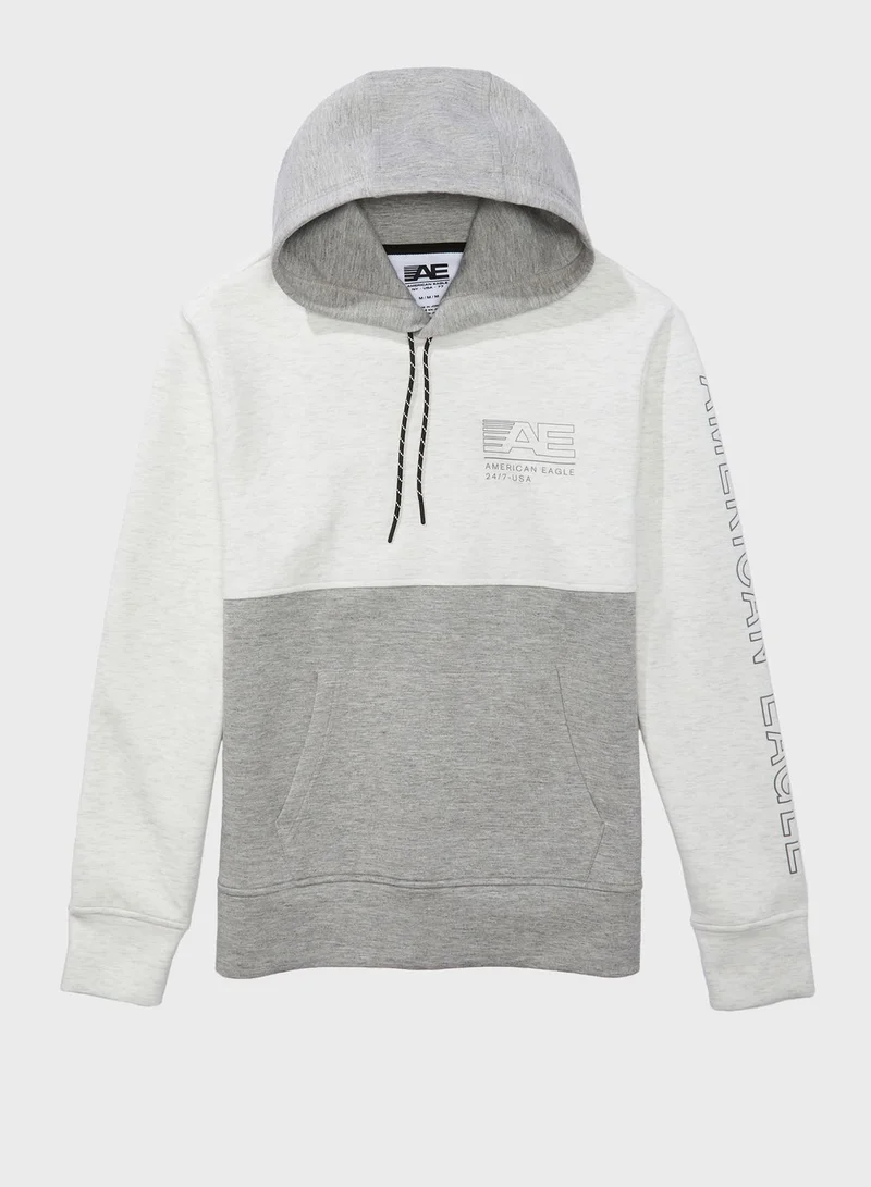 American Eagle Color Block Hoodie