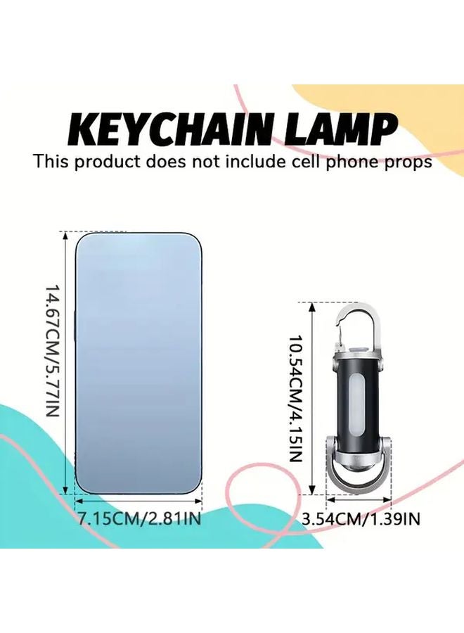 USB Rechargeable LED Keychain Light 7 Modes Portable Flashlight For Camping Emergency - Image 4