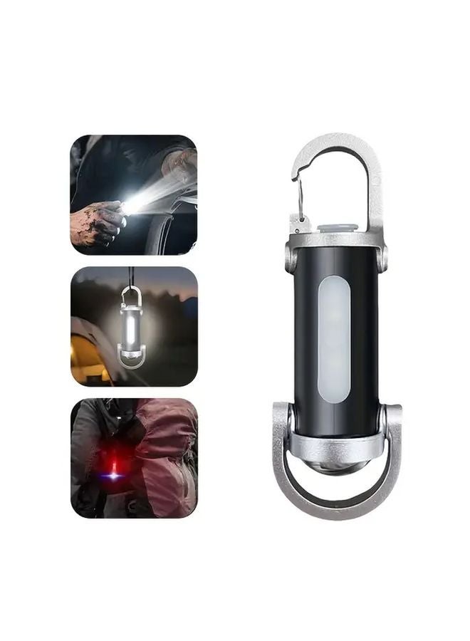 USB Rechargeable LED Keychain Light 7 Modes Portable Flashlight For Camping Emergency - Image 1
