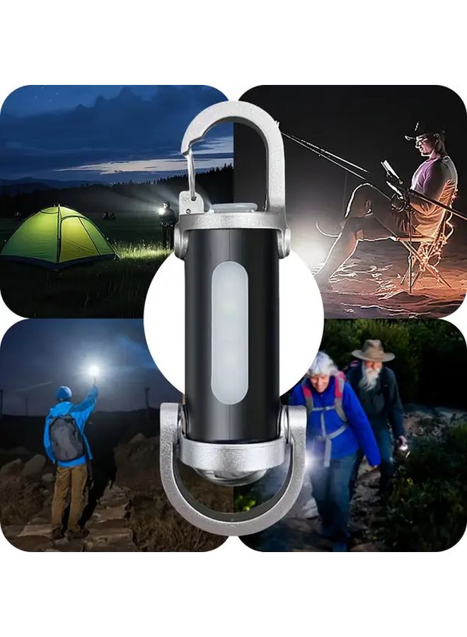 USB Rechargeable LED Keychain Light 7 Modes Portable Flashlight For Camping Emergency - Image 3