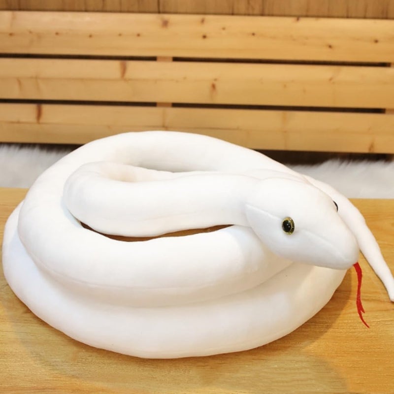 OUKEYI Giant Snake Teddy Stuffed Animal, 79Inch /200cm White Snake PlushToy Stuffed Animal, Snake Pillow Doll Toys Fake Snake Home Halloween Decorations Plushy Gifts for Kids Birthday - Image 2