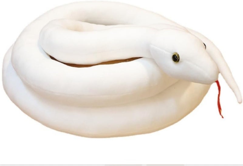 OUKEYI Giant Snake Teddy Stuffed Animal, 79Inch /200cm White Snake PlushToy Stuffed Animal, Snake Pillow Doll Toys Fake Snake Home Halloween Decorations Plushy Gifts for Kids Birthday - Image 1