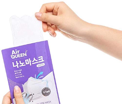 AIRQUEEN [20 Pack] Authentic [Air Queen] 3-Layers Nano-Filter Face Safety Mask for Adult [Individually Packaged] [Made in South Korea] - Image 4