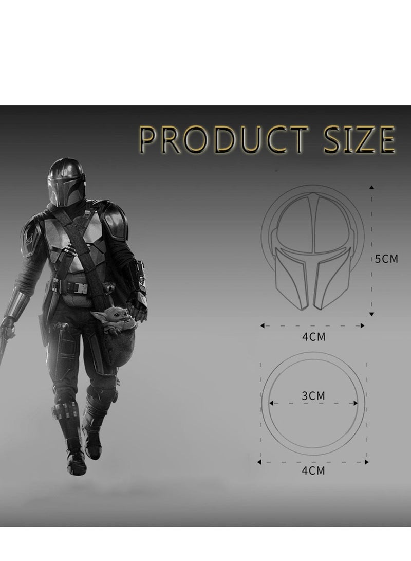 SYOSI Push to Start bu tton Cover for Mando The Mandalorian Star Wars, Car Ignition bu tton Cover, 3D Cool Car Interior Start and Stop bu tton Decoration Ring, Anti Scratch Car bu tton Ring Titanium Black - Image 5