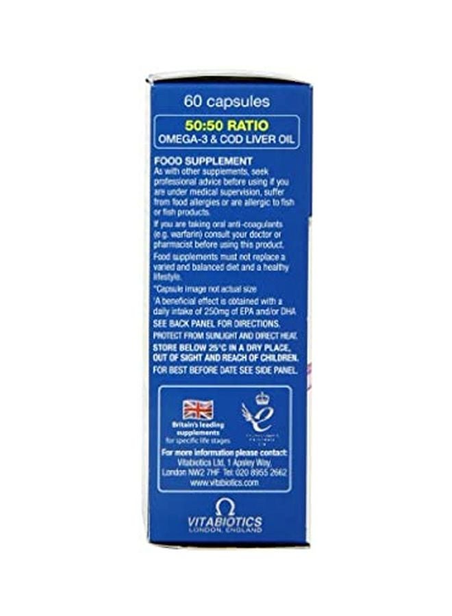 Vitabiotics Ultra 2 In 1 Fish Omega 3 And Cod Liver Oil - 60 Capsules - Image 3