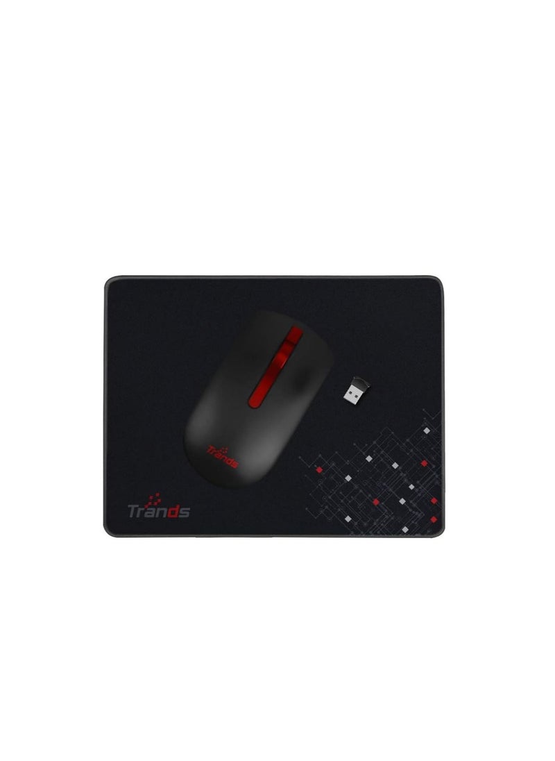 Trands - Trands Tr-Mr127 Non Slip Rubber Wireless Mouse Pad For all Mouse Sensitivities And Sensors - Black - Image 1
