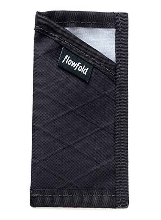 Flowfold Recycled Black RFID-Blocking Minimalist Wallet - Durable Slim Front Pocket Card Holder, Made in USA