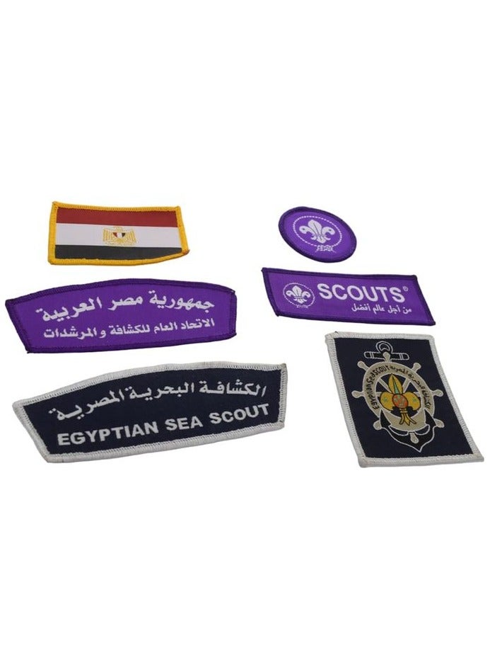 مجموعة شارات الكشافة البحرية مطرزة 6 قطع من القماش