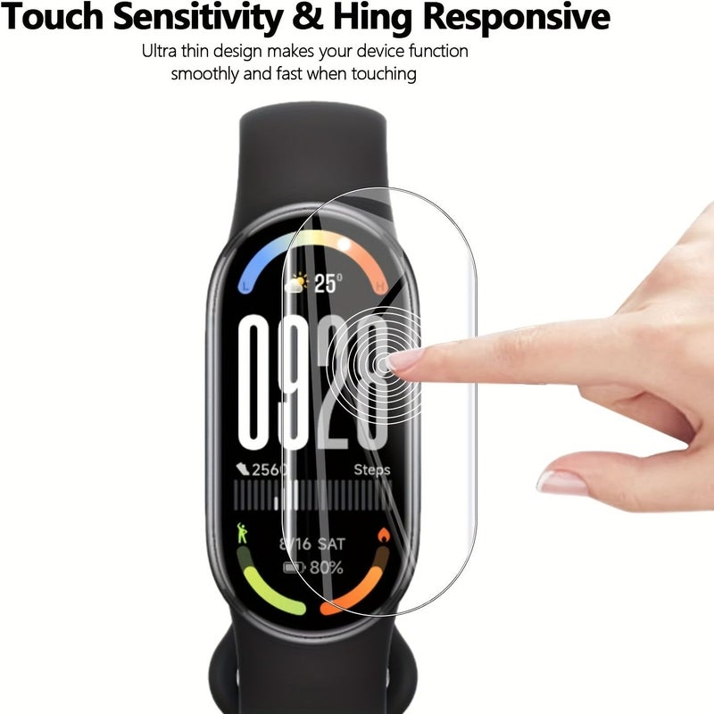 4 عبوات حماية شاشة متوافقة مع Xiaomi Mi Band 7 و 8، صلابة 8H، مقاومة للصدمات والخدوش، سهلة التركيب. - Image 5