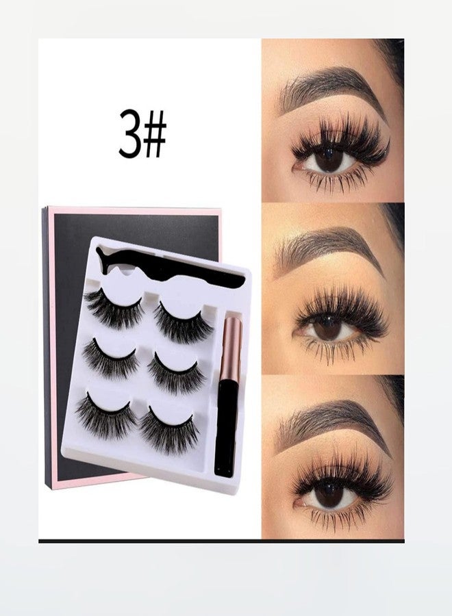 Vinayakart 3 Pairs Magnetic False Eyelashes - Reusable Fake Eyelashes with Eyeliner and Tweezer - Artificial Eye Lashes for Women Natural Wispy - Image 3