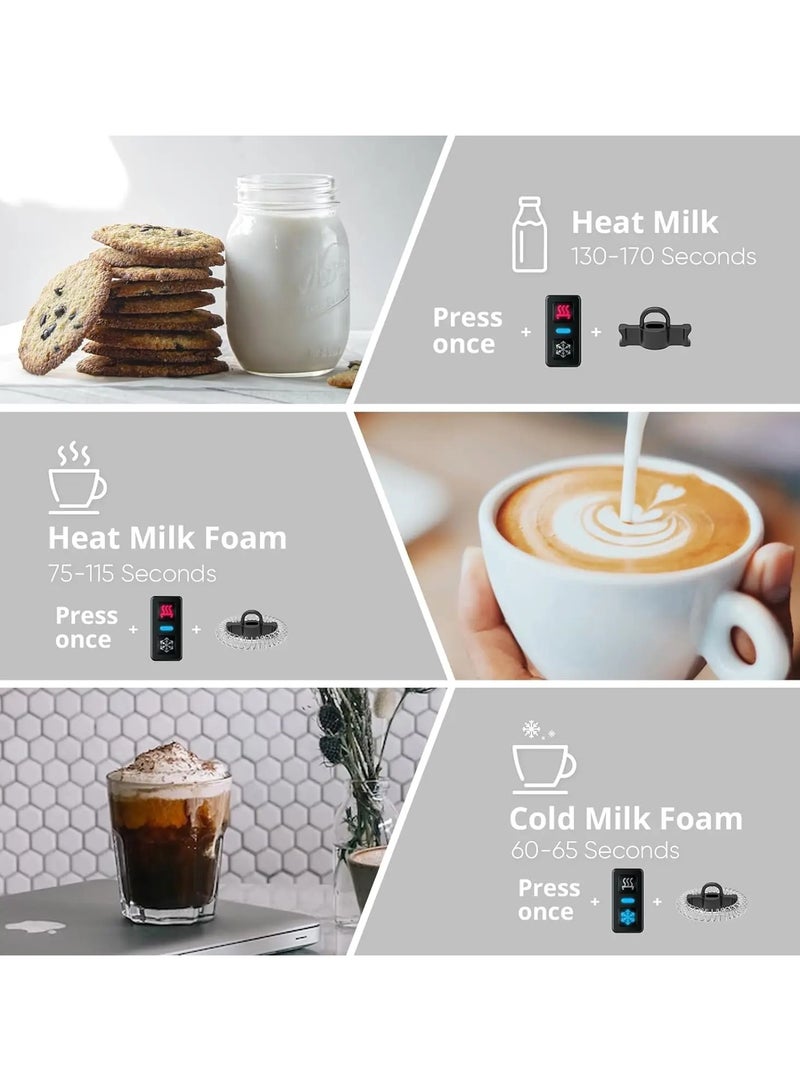 AROAQ Electric Milk Frother Automatic Stainless Steel Milk Steamer Hot and Cold Foam Maker for Latte Coffee Chocolate 240ML - Image 3