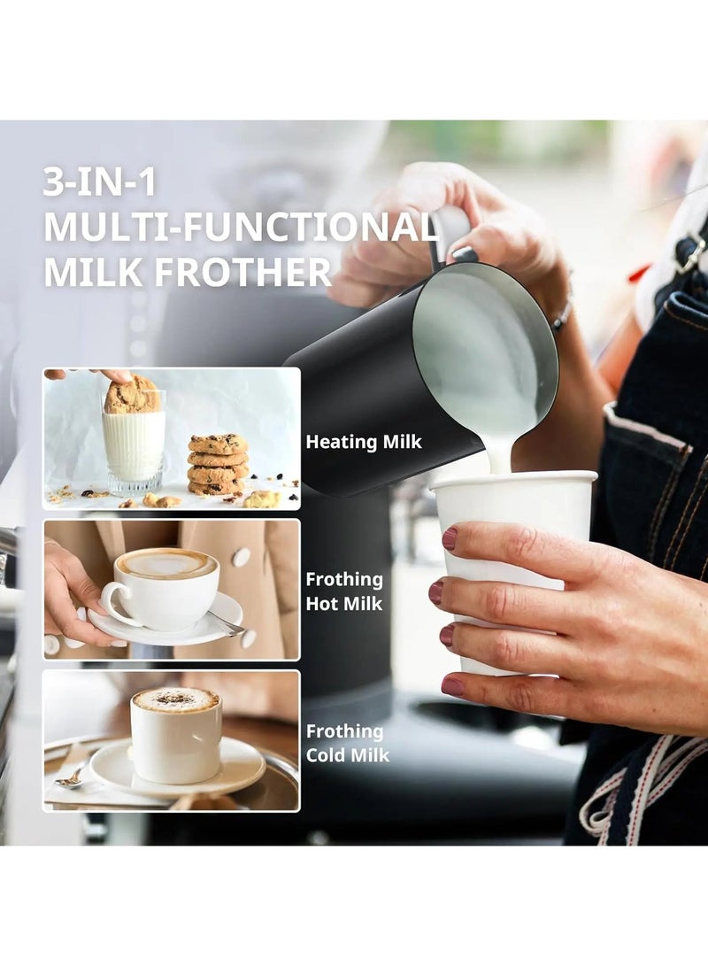 AROAQ Electric Milk Frother Automatic Stainless Steel Milk Steamer Hot and Cold Foam Maker for Latte Coffee Chocolate 240ML - Image 2