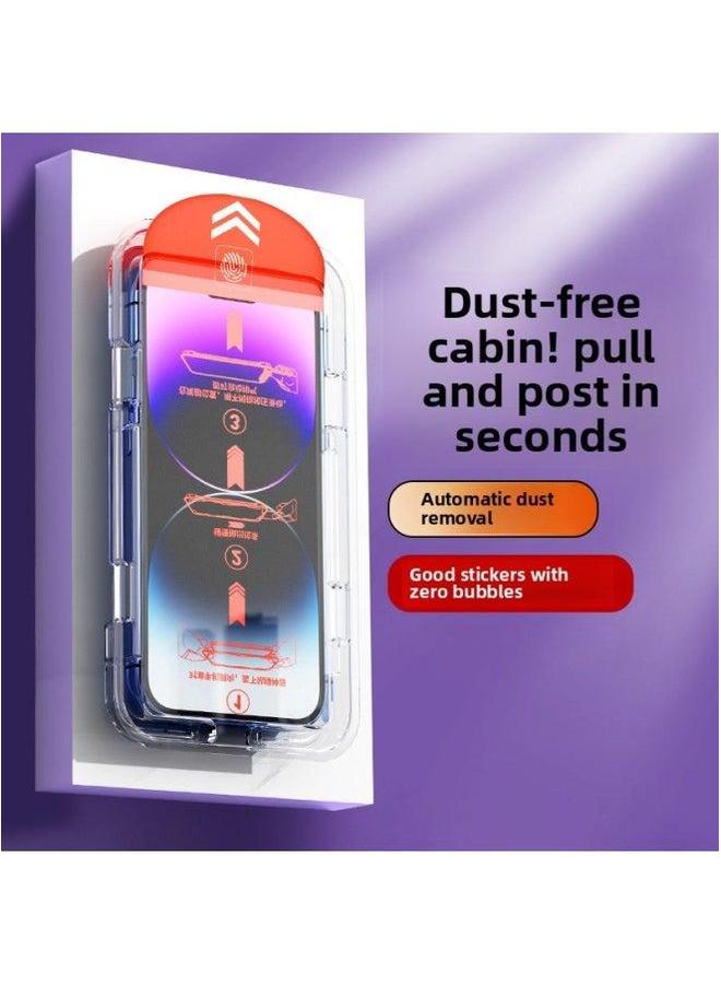 Applicable To For Iphone 15 Anti-peep Tempered Film Iphone14promax/13/12plus HD Xr/11 Dust-free Warehouse X-Colour:2 Sets Of Eye Protection Purple Light [dust-free Second Patch Box] One Pull Automatically Remove Dust-Size:For Xs  - Image 3