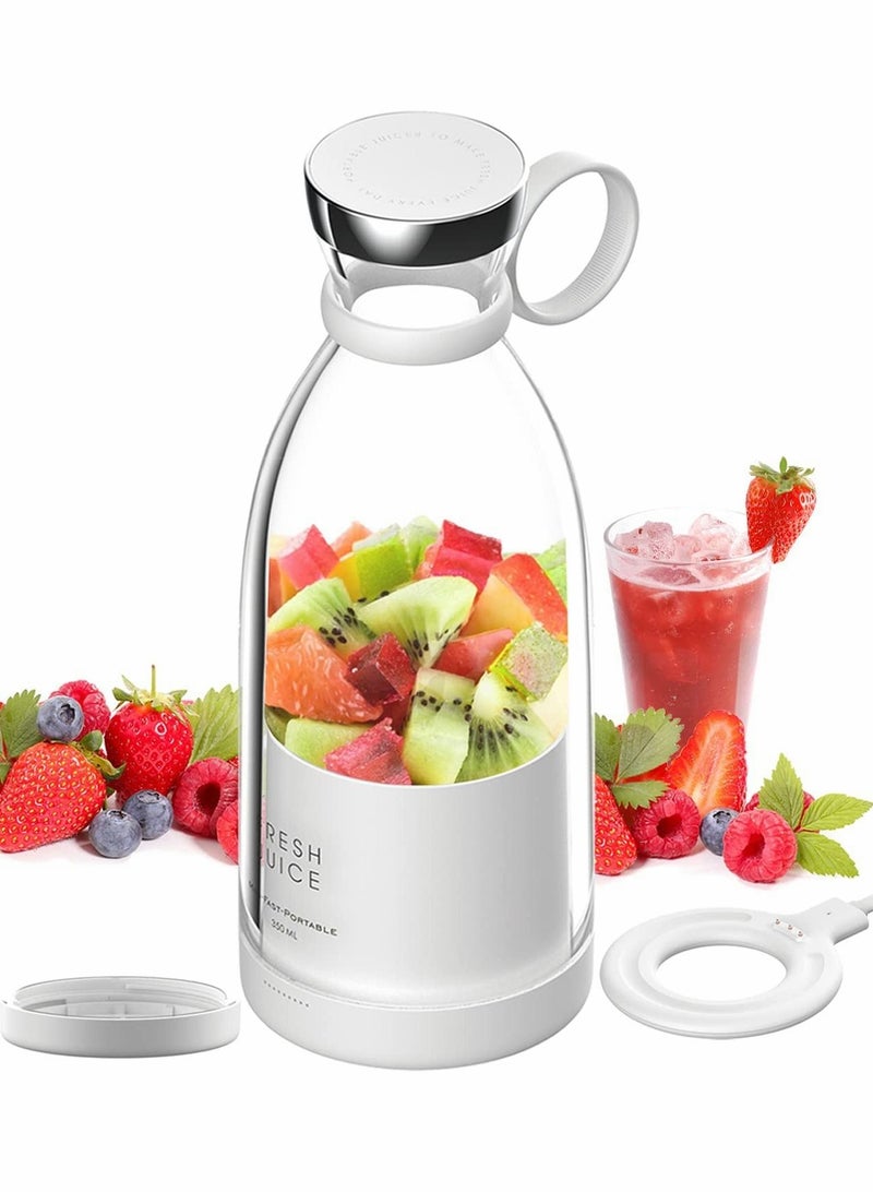 واي آند دي Portable Blender for Shakes and Smoothies, Personal Size 4 Blade Mini Home Wireless Charging Student Smoothie Bottle Fruit Mixer Home, Travel Outdoors (White) - Image 1