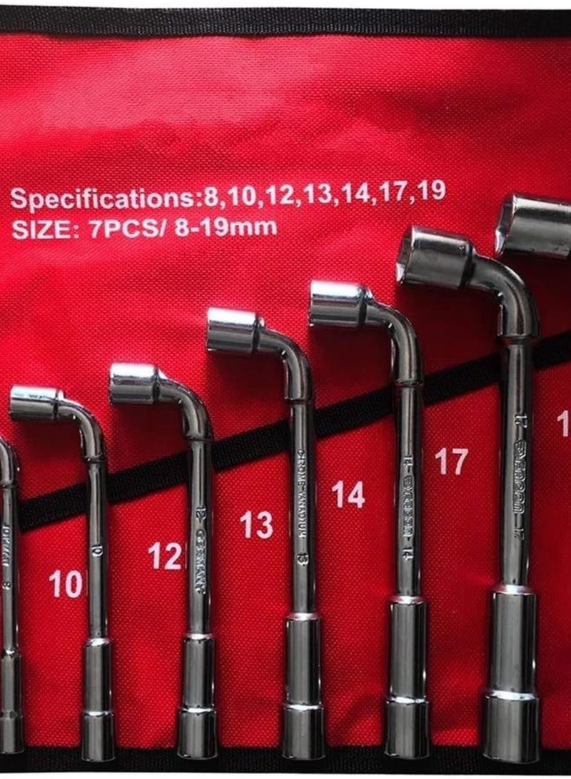 GGOOT Hardware Tool Car L Type Socket Spanner Set 7/12PCS Socket Wrench Set L Type Tool Kits Head Outer Hexagon Sleeves Wrench Keys (Color : C) - Image 2