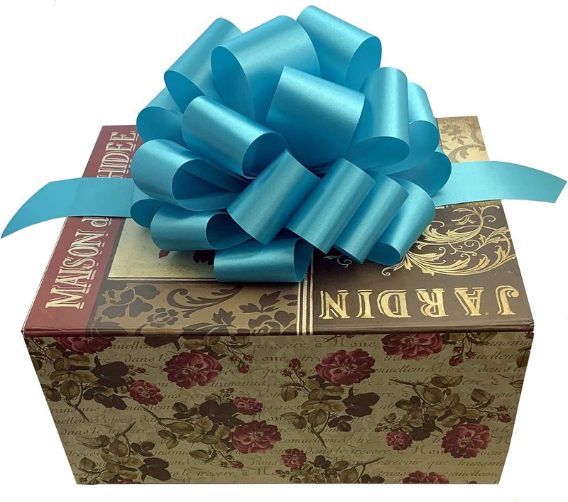 Gift Wrap Etc. Turquoise Decorative Ribbon Pull Bows - 9" Wide, Set of 6, Spring, Gift Basket, Presents, Birthday, Fundraiser, Wedding, Reception, Anniversary, Decoration, Classroom, Office, Christmas, Easter - Image 2