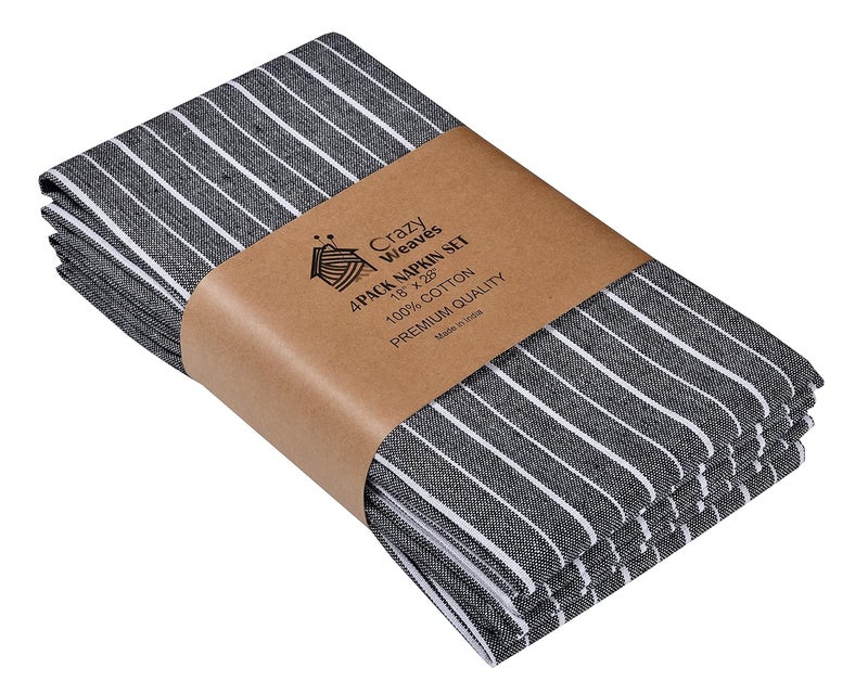 CRAZYWEAVES Hand and Lunch Towel Daily Use Kitchen Napkin Towel Face Towel (Pack of 4) 100% Pure Cotton Napkin for Kitchen Towel(18x24) - Image 1