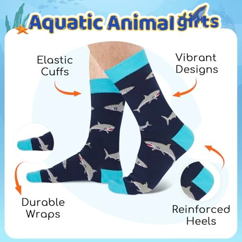 Happy Pop HAPPYPOP Crazy Novelty Shark Socks - Ideal Gifts for Ocean Animal Lovers, Shark Socks for 4-7 Year Boys 4 Pack - Image 2