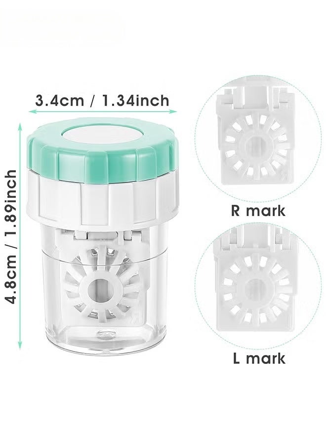 5 Pieces Contact Lens Cases Manually Contact Lens Washer Cleaner Portable Rotation Contact Lens Cleaning Container Contact Lens Soak Storage Kit for Travel Home - Image 2