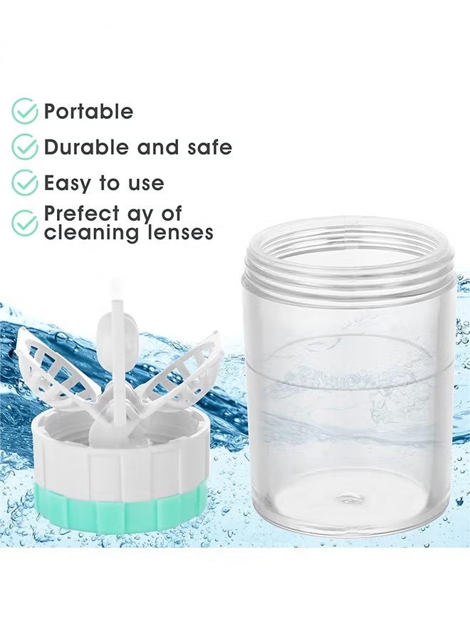 5 Pieces Contact Lens Cases Manually Contact Lens Washer Cleaner Portable Rotation Contact Lens Cleaning Container Contact Lens Soak Storage Kit for Travel Home - Image 4