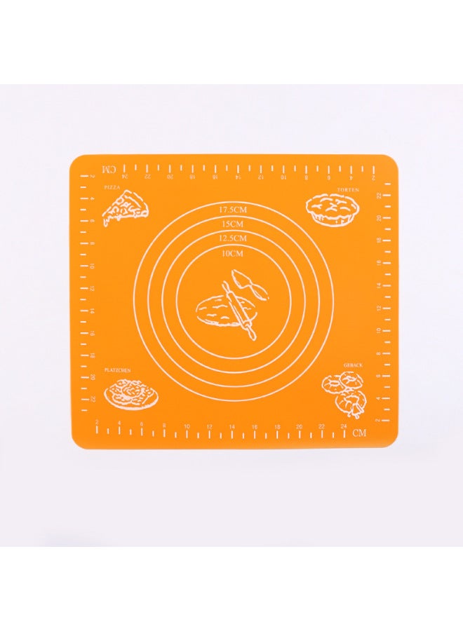 Direct Supply Silicone Kneading Mat Baking Mat Heat Insulation Cooking Mat And Mat Thickened Chopping Board-Specifications:29 * 26cm Orange 01046-4 - Image 1
