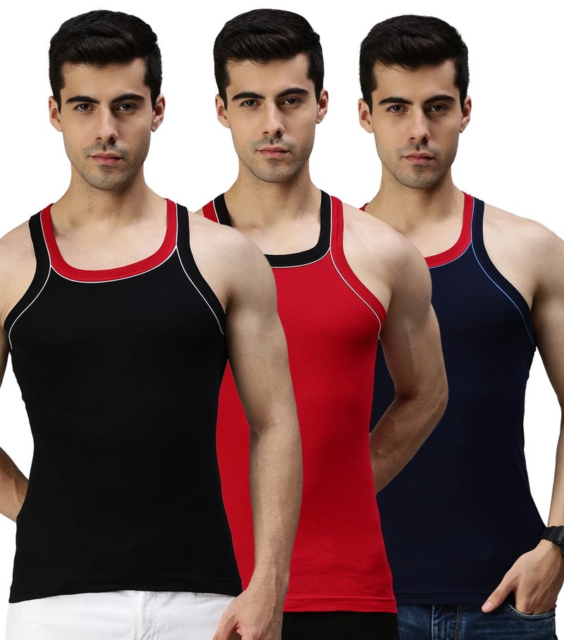 Lux Cozi Men's Cotton Vest (Pack of 3) (8904209872050_COZI_Xylo_666_COL_100 Prints May Vary) - Image 1