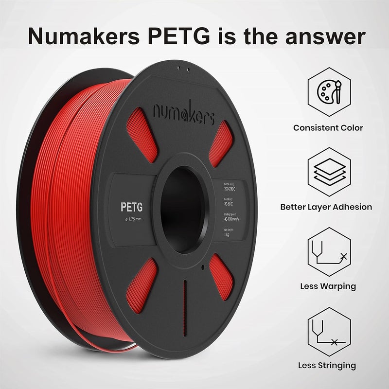 NUMAKERS New Parent Listing PETG Filament (Nuclear Red) - Image 4